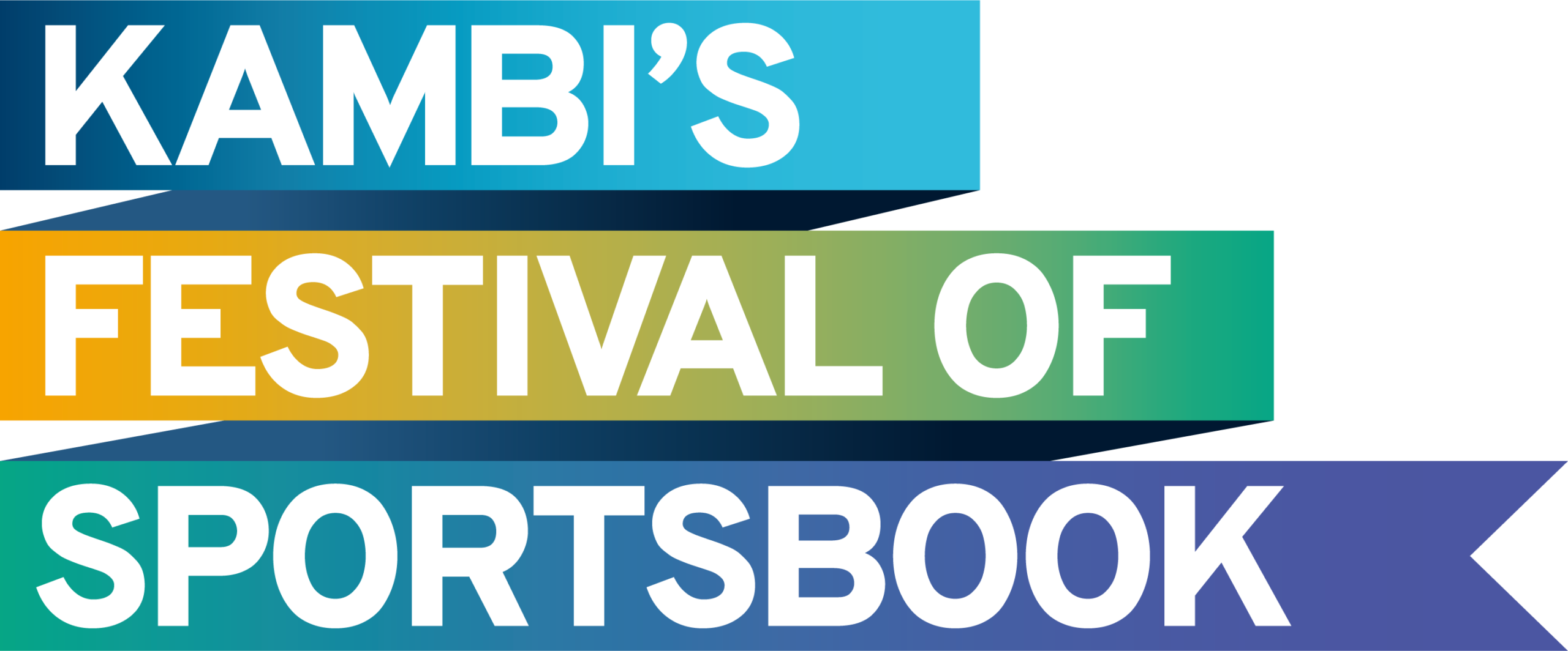 A text graphic featuring 'Kambi's Festival of Sportsbook' on a blue, green and yellow ombre banner. 