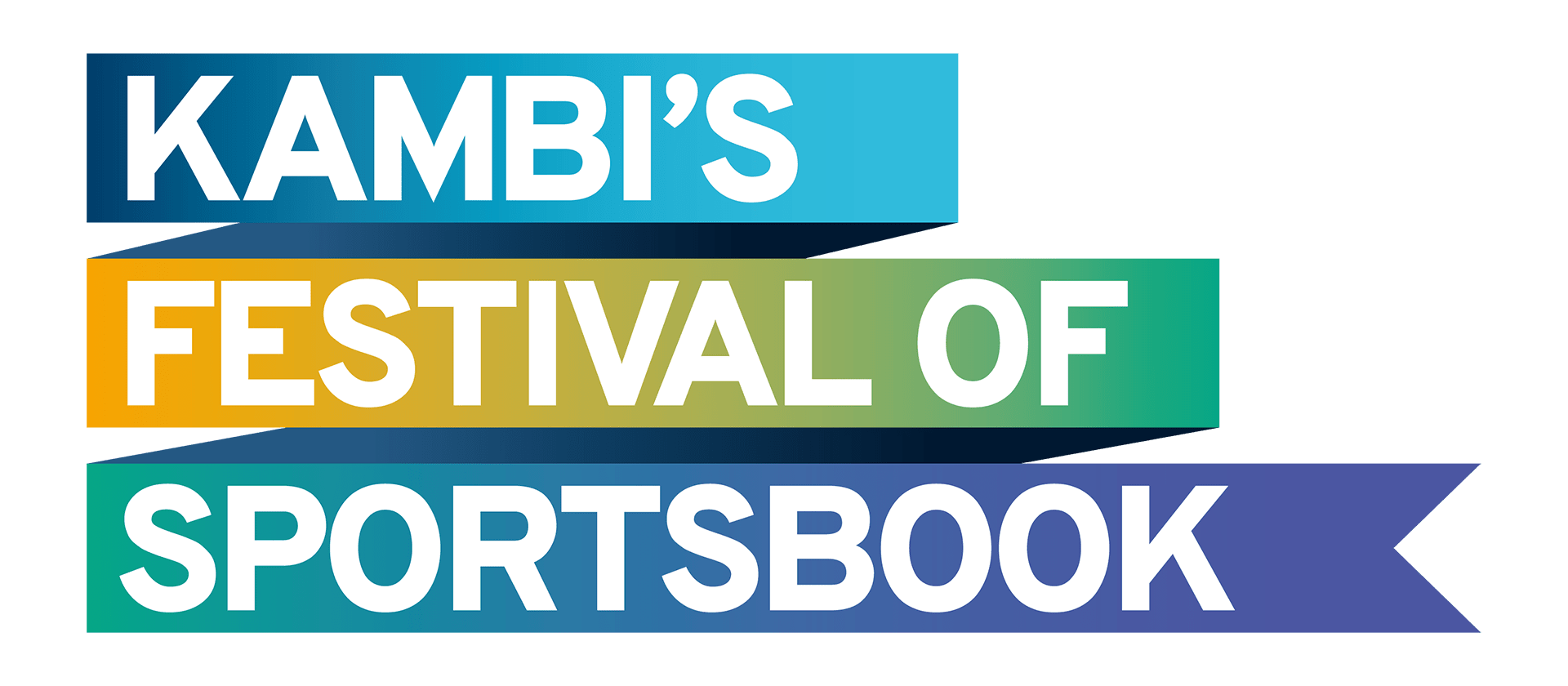 A text graphic featuring 'Kambi's Festival of Sportsbook' on a blue, green and yellow ombre banner. 